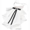 Crystal Decorated Jabot Neck Collar Ruffled Design Renaissance Collar  Costume Use