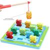 Double-Sided Wooden Magnetic Fishing Toy for Toddlers – Educational Ocean-Themed Bucket with Intelligence-Car Feature