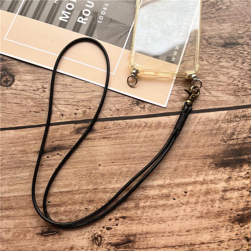 Lanière de cou en cuir véritable Cordon à clés Corde Lanière de poignet faite à la main Porte-clés en cuir de vache Lanière simple pour téléphone portable Lanière porte-clés anti-perte