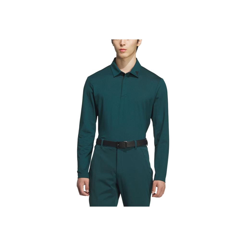 Adidas SS25 Jacquard Golf Knit Simple Long Sleeve Polo Shirt Men Polo Shirts JN1237