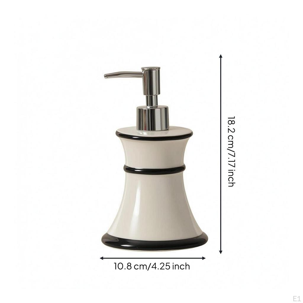 Ceramic Lotion Bottle WaistShaped Pump Glossy Porcelain Finish Soap L