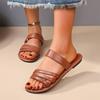 Summer women's casual flat bottomed comfortable one-piece slippers