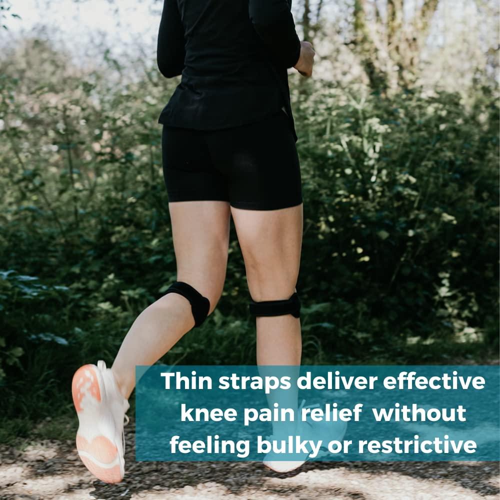 Patella Tendon Knee Strap 2 Pack, Knee Pain Relief Support Brace Hiking, Soccer, Basketball, Running, Jumpers Knee, Tennis