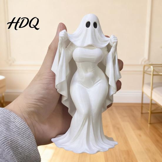 Halloween Decor Figurine Ghost Lady Ornament Durable PLA 3D Printing Figure Smooth Surface Collectible Full of Mystery Collectible for Desktop
