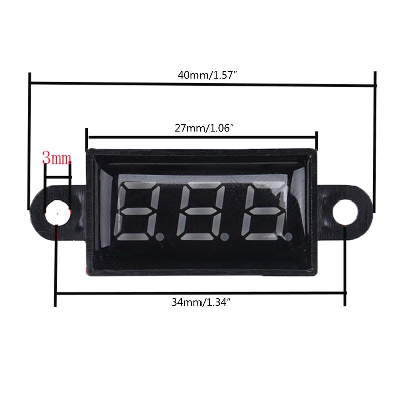 Mini Digital for DC Voltmeter 0.28 Inch Two-Wire 3.5V-30V Digital for DC Waterproof Dustproof & Drop Resistant Voltmeter