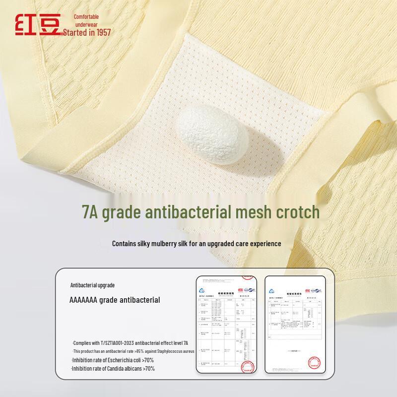 Hodo Women's 7A Antibacterial Silk Crotch Cotton Briefs 4-Pack