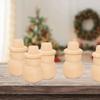 10pcs/set Children Log Dolls Wood Figurines Christmas Decoration Handicraft Kid DIY Painting Wood Tree Snowman Craft Toy