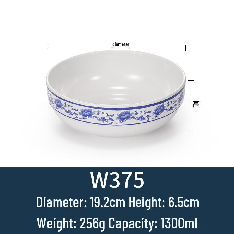Melamine Blue & White Porcelain-Style Small Bowl for Seasoning, Rice, Porridge, Soup - Ideal for Hotels & Restaurants