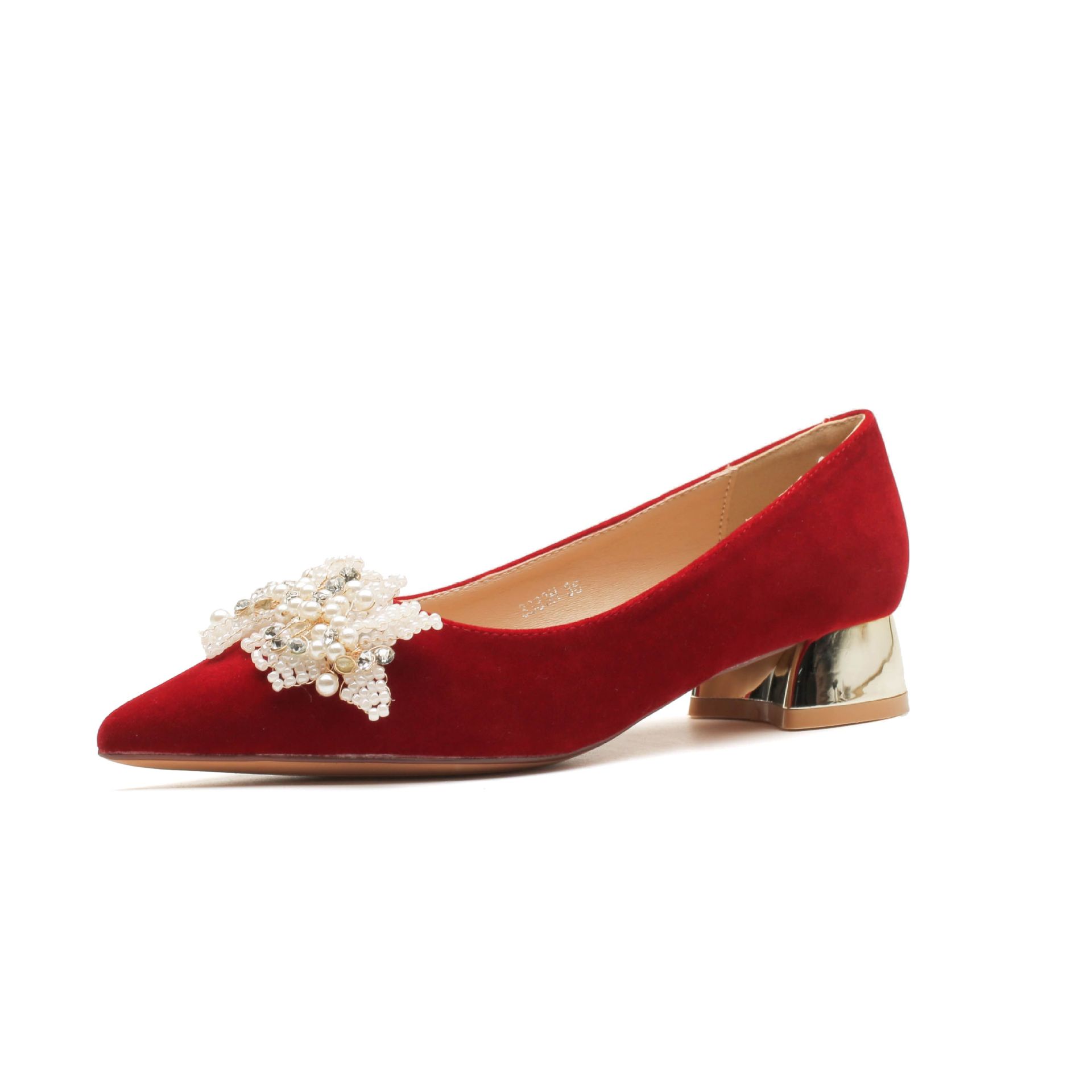 

Туфли на высоком каблуке из замши красного цвета на высоком каблуке свадебные банкетные свадебные туфли праздничные женские туфли удобные не устают ноги 40