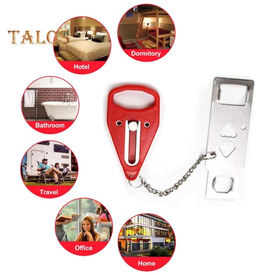 Portable Door Stop Alarm Traveling Hotel Door Lock 120dB Loud Sound Battery Powered Easy Installation Door Stopper Alarm