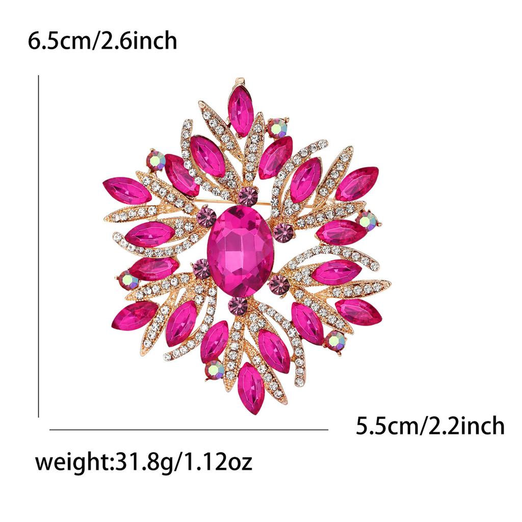 Women Glass Brooch Rhinestone Shining Boutique Decoration Badges Pins