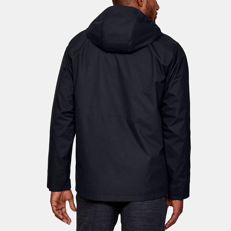 Under Armour Embroidered Logo 3-In-1 Waterproof Sports Hooded Jacket Men Outerwear Black 1342742-001