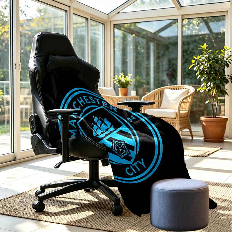 Manchester City FC Print Blanket - Soft & Comfortable, for Bedroom, Travel, Sofa, Home Decoration - Birthday Christmas Gift for Friend