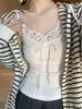 Plus Size Bow Lace Trim Sexy Camisole Tank Top for Women - Summer Loose Fit