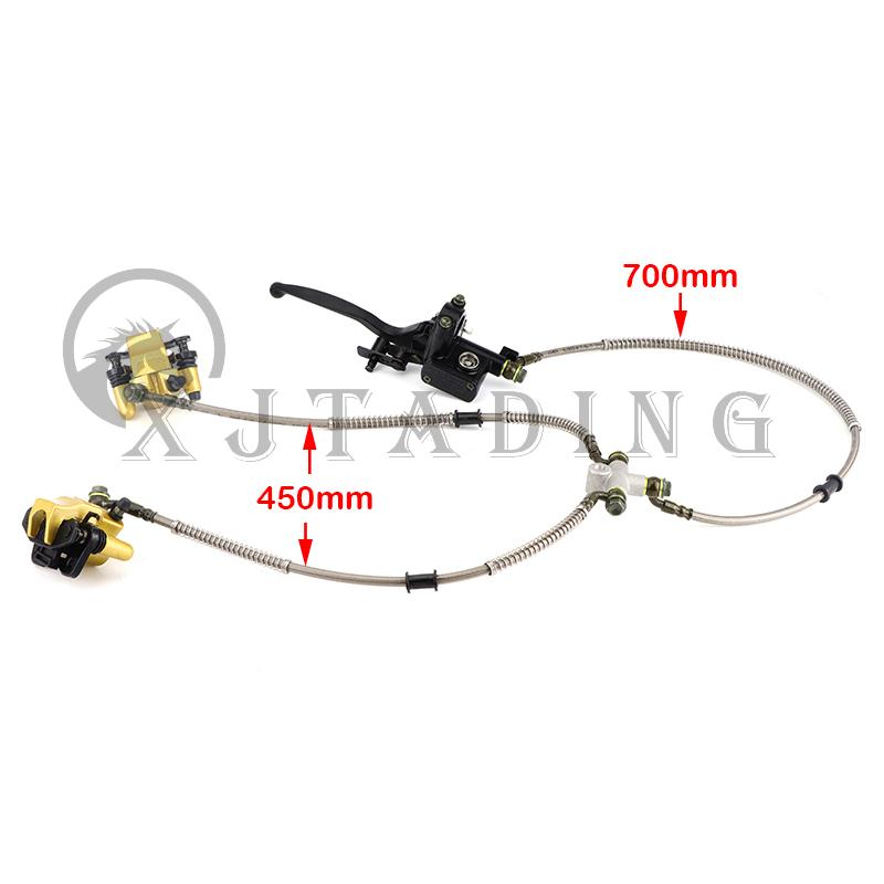 Front/ Rear Hydraulic Disc Brake Caliper Master Cylinder Assembly With Brake Disc For DIY 50cc-250cc ATV Go kart Buggy Quad Bike