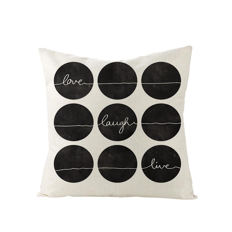 Home Furnishings Nordic Polyester Cushion Cover Black Letter Digital Print Cushion Cover Cushion Cover