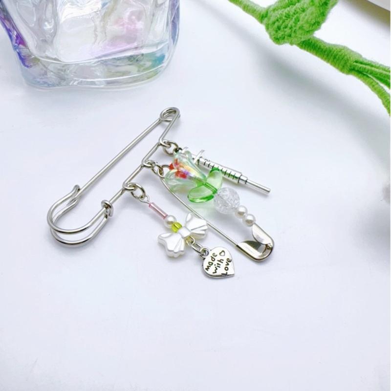 Fashion Bowknot Flower Brooch Cardigan Collar Brooch Clips Sweater Shawl Clips Waist Pants Extender Safety Pins