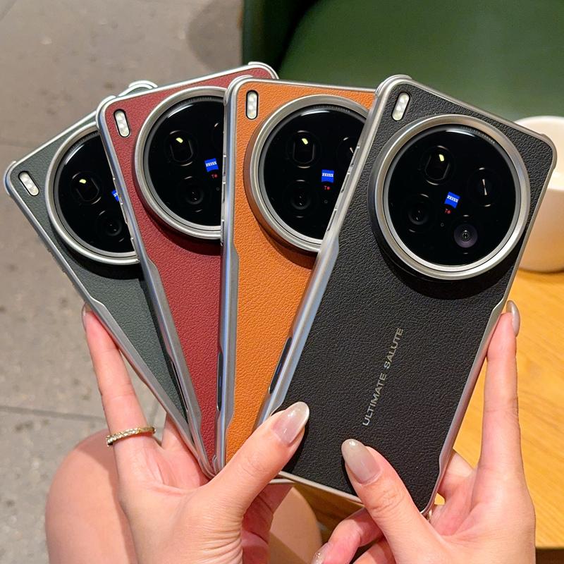 Für Vivo X200 X200S Pro Mini Ultra Hülle Anti-Schock-Ecken Fallschutz Magsafe Galvanisiert Weicher Griff Lederhülle