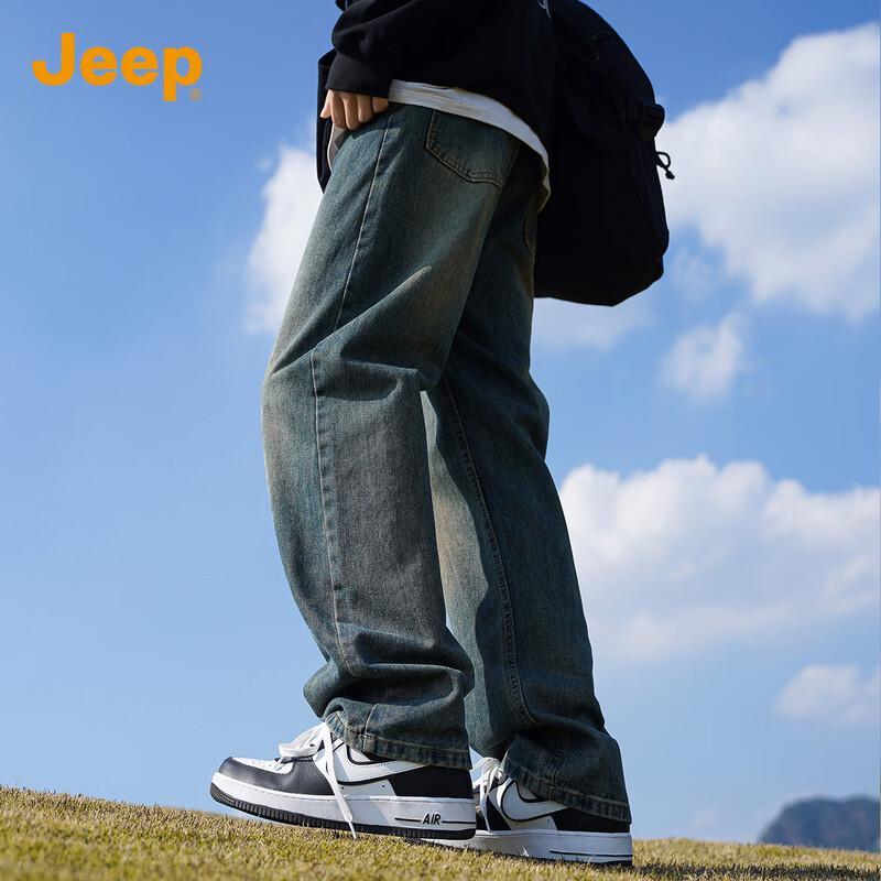 Jeep Men's Autumn/Winter Loose Straight-Leg Jeans