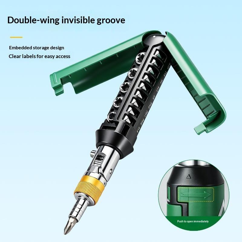 14 In 1 Ratchet Screwdriver Set Multi-Function Magnetic Rotary Bit Kit Lightweight Hand Tool for Car Interior Repair Home Fixing
