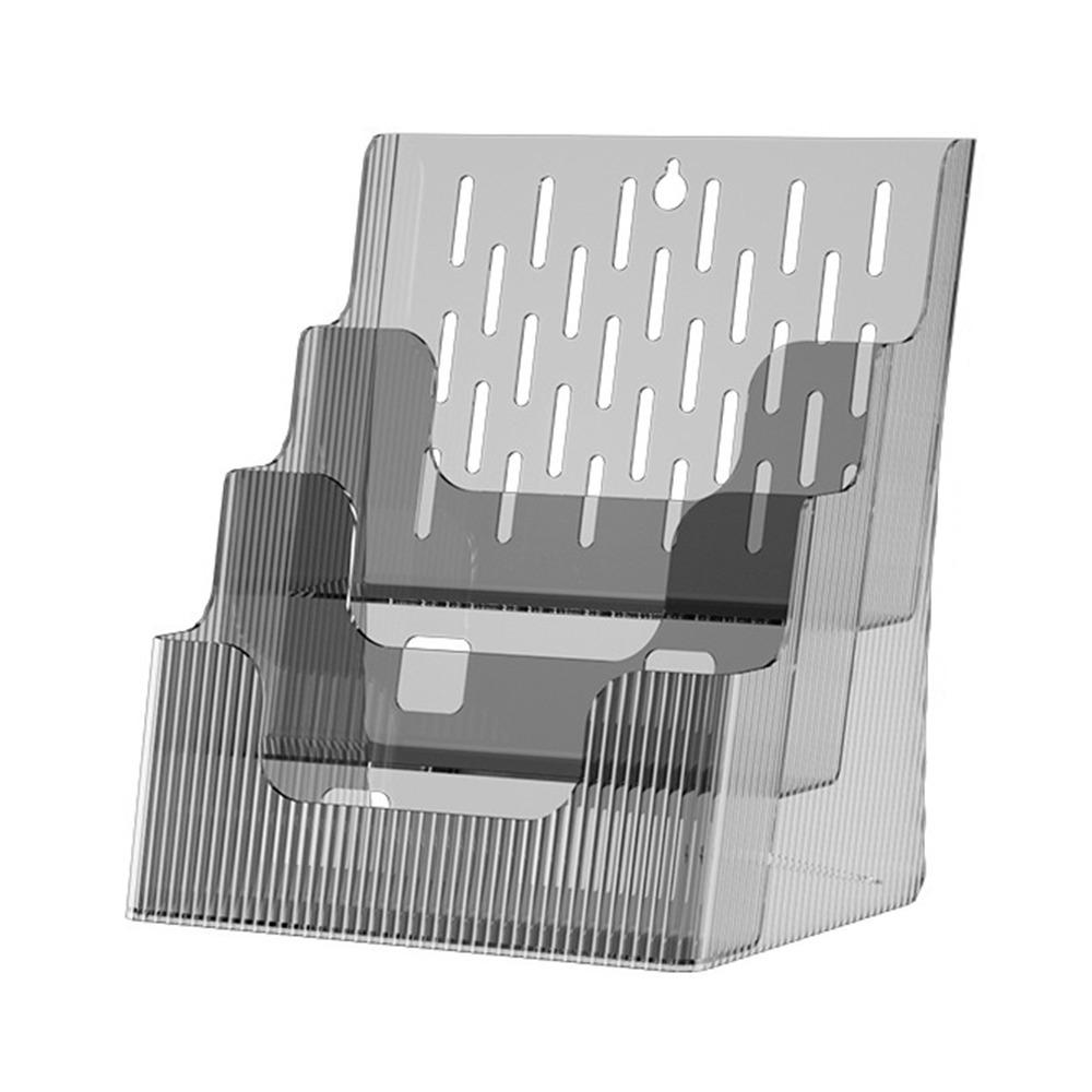 Clear Brochure Display Holder 3 Tiers Desktop Book Stand Pamphlet Flyer Organizer  Study Room