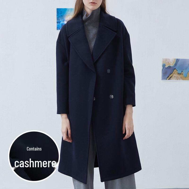 Sinuofuide Women's Cashmere Blend Lapel Long Coat