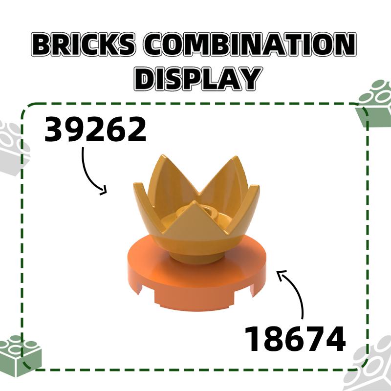 Non-Toxic 313Pcs/Lot 39262 Crown Eggshell With 5 Points Building Blocks Moc Flower Accessories Compatible With Brick Diy Parts Toys
