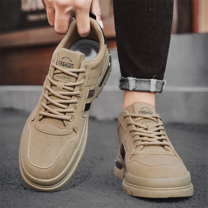 Men's Hiking Shoes, Men's Casual Autumn Vulcanized Shoes New 2025 Outdoor Hiking Shoes Men's Gray Thick Soled Walking Shoes