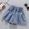 Mädchen Denim Shorts Teenager Mädchen Sommer Stickerei Hosen Kinder Kleidung Kinder Blumen Stickerei