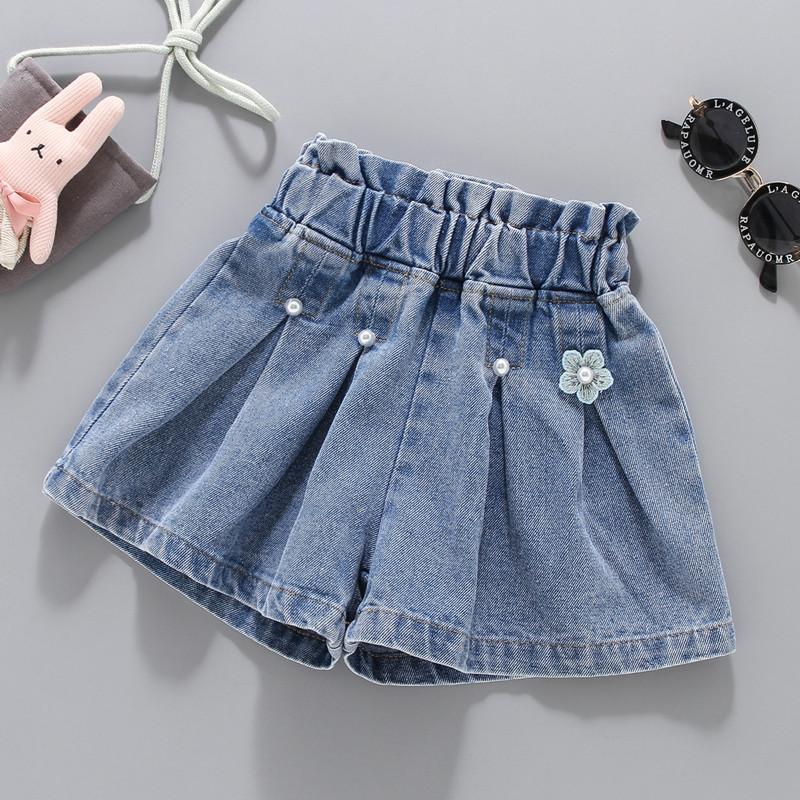 Girls Denim Shorts Teenage Girl Summer Embroidery Pants Kids Clothes Children Flowers Embroidery Jean Short