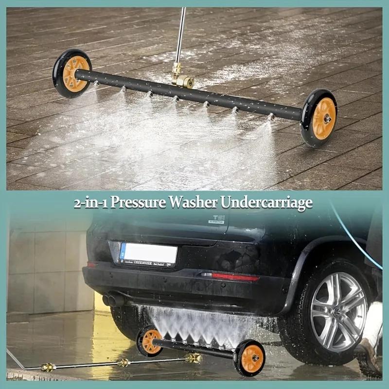 Car Water Broom for Pressure Washer Car Undercarriage Cleaner Four Nozzle Dual Purpose Stainless Steel High Pressure Cleaner