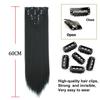 Long Curly Clip Hair Extension 16 Clips Synthetic Natural Hair Pieces for Women 7Pcs/Set 24Inch Ombre Blonde Red Black Fake Hair