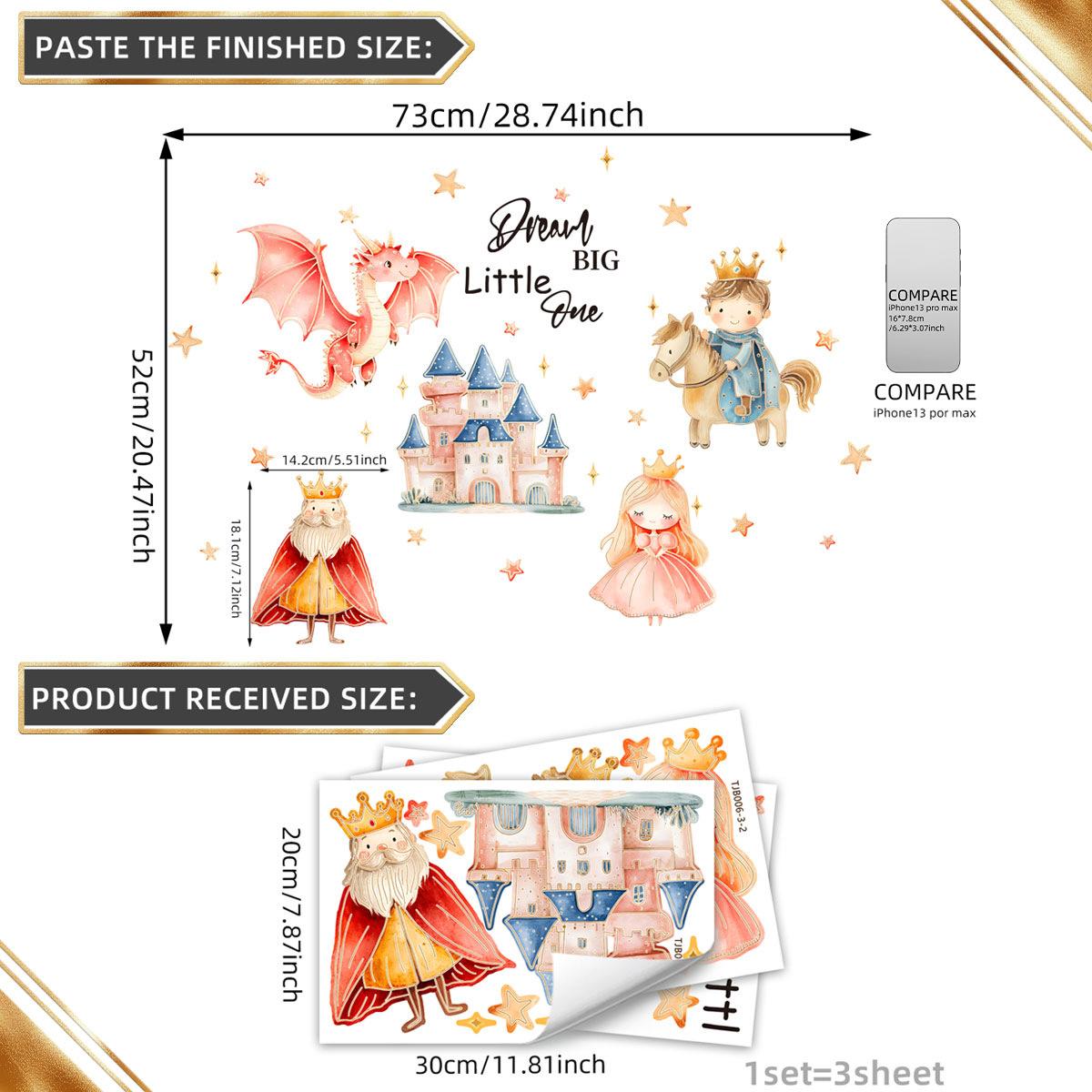 

Разнообразие расписанных вручную розовых принцесс эльфийский замок бронзовые настенные наклейки украшают детскую комнату спальню фон самоклеящиеся наклейки