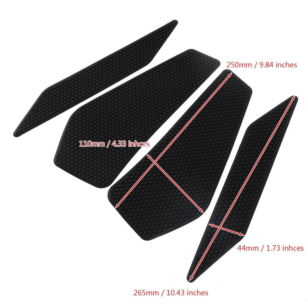 Bruce & Shark 4x Tankskydd, Sidotank Greppdynor för Kawasaki EX400 Ninja 400 2018-2020