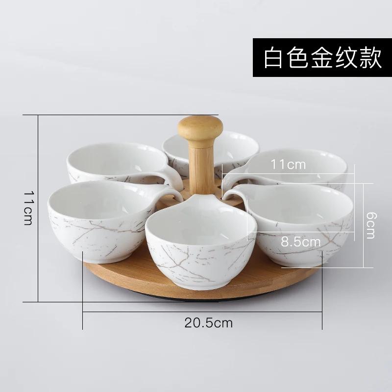 Креативный узор Керамическая раздельная тарелка для закусок Фрукты Сухофрукты Конфеты Украшение стола Поднос для обслуживания в ресторане и отеле