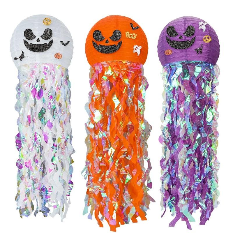 Halloween Jellyfish Pumpkin Paper Lantern DIY Ghost Party Pumpkin Bat Trick Or Treat Home Shop Decor Happy Halloween Day