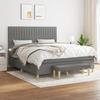 Exclusive House - Slatted Bed Base with Mattress Dark Grey 160x200cm Fabric