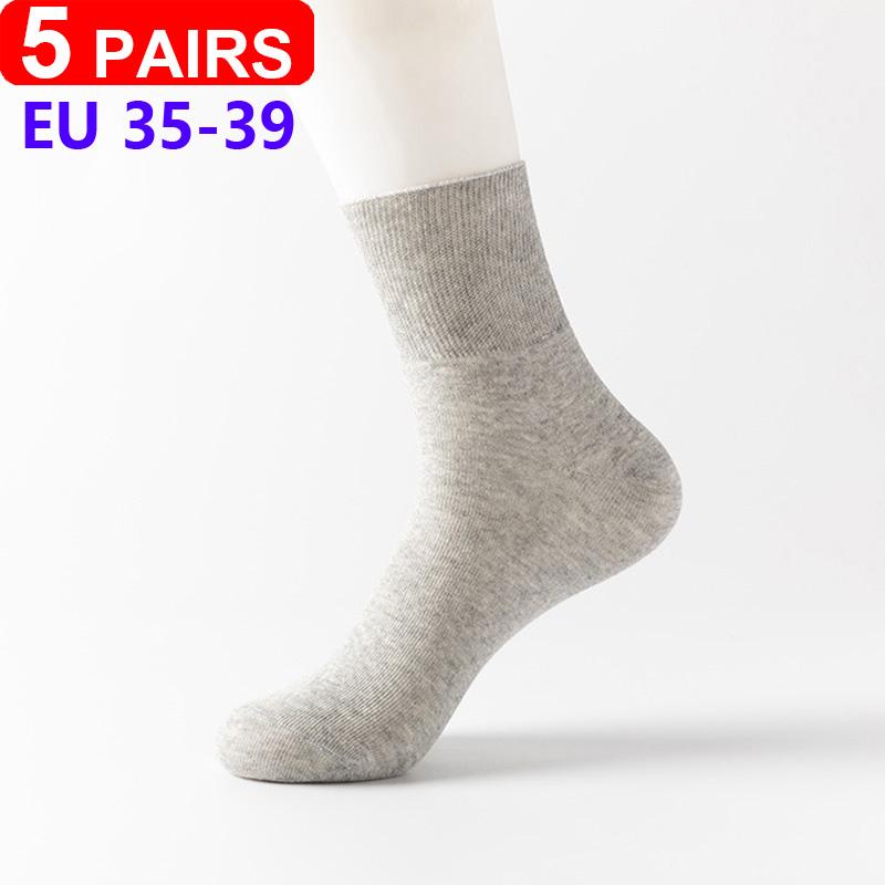 5 Pairs/pack Plus Size Prevent Varicose Veins Socks Women Diabetics Patients Cotton Loose Mouth Sock Men Women Comfortable Meias
