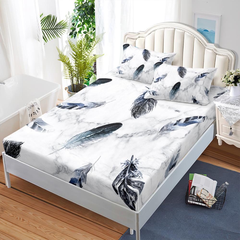 Mattress, Mattress Cover Three-Piece Set, Feather Mattress Protective Cover Fully Enclosed