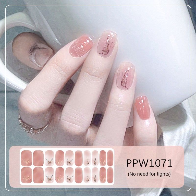 

Beauty Cover Nail Sticker Baking-Free Stickers Beveled Plaid Ice Transparent Red New Year Chessboard Grid Pure Desire Manicure Nail Stickers PPW1071