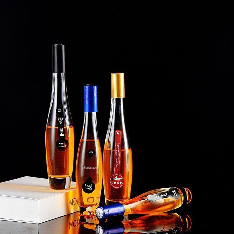 Creative High-End Glass Wine Bottles: 375ml & 500ml for Ice, Red, and Fruit Wines