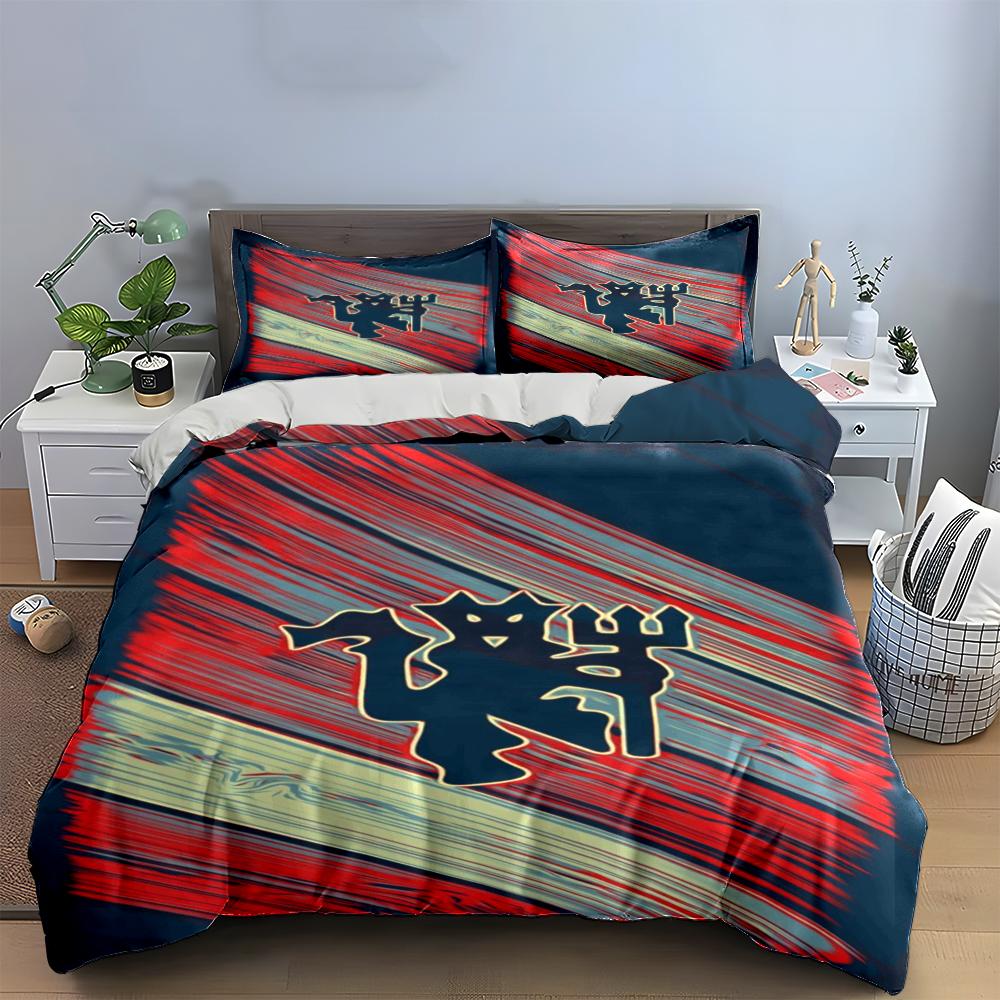 Devil Cat Design Bedding Set Bedding Set (1 Duvet Cover, 2 Pillowcases, Duvet Not Included)