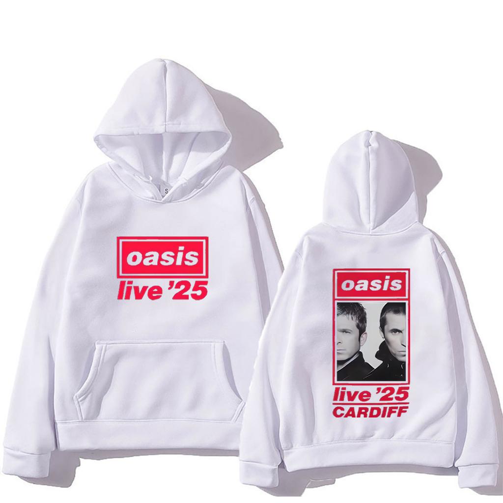 Oasis Live'25 CARDIFF Autumn Winter Hoodie Men Women's 2025 Tops Fashion Hip Hop Streetwear Vintage Fleece Long Sleeve Pullovers
