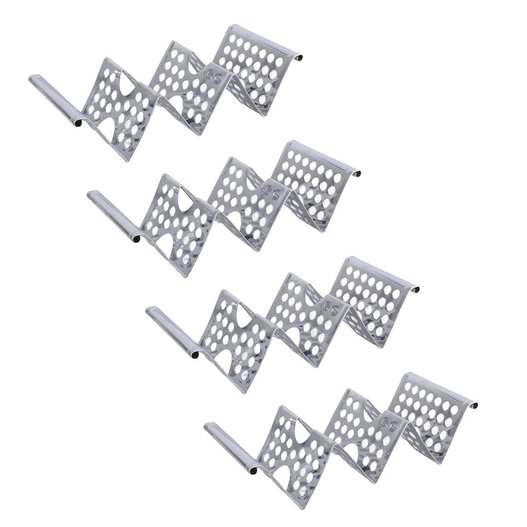 Set of 4 Stainless Steel Taco Racks Effective Taco Stands Holder for Professional Food Presentation At Home