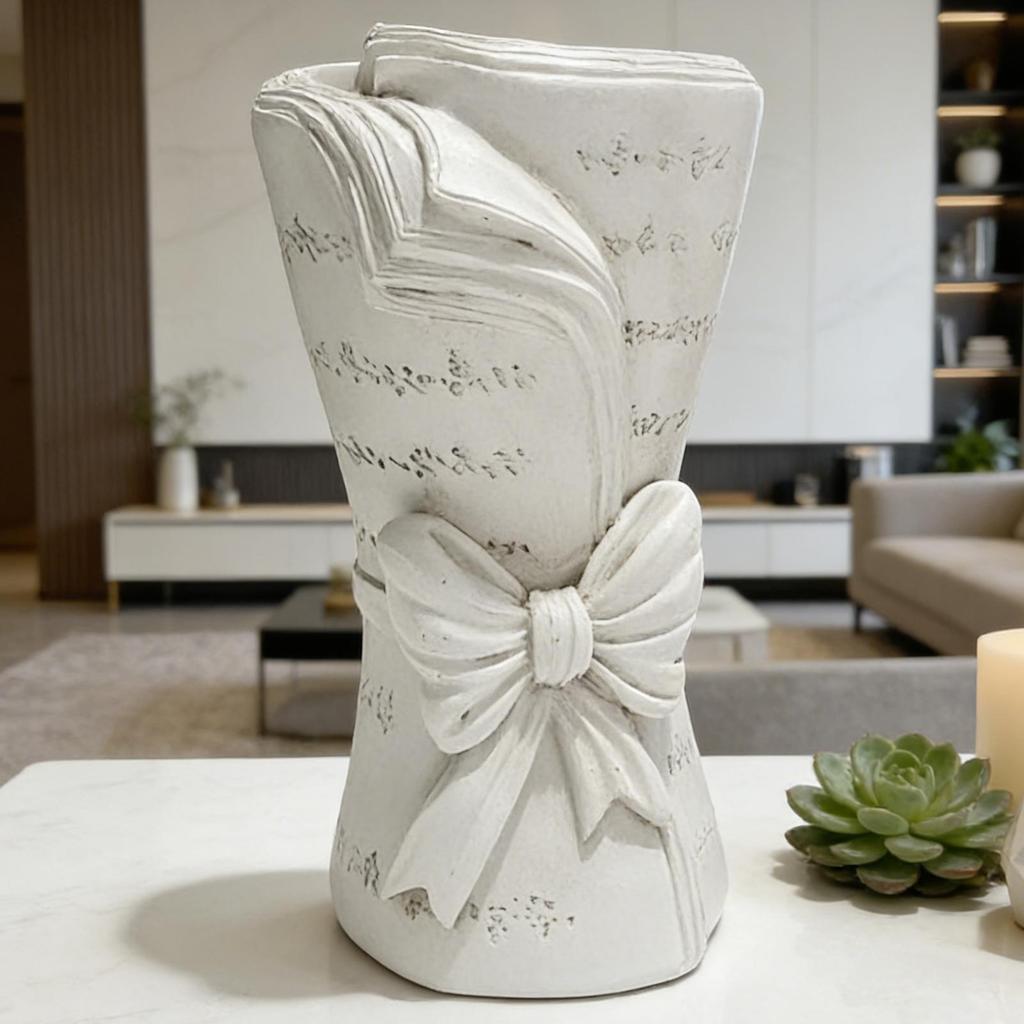 Book Vase Resin Mini Flower Holder Home Decor Modern Vase for Home Living Room Dining Room Bedroom Desk Entrance TV Cabinet