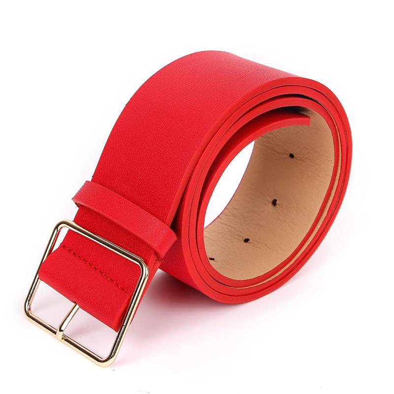 

Minimalist Women s Wide Denim Waist Cincher Coat with Decorative Leather Belt 105 cm красный