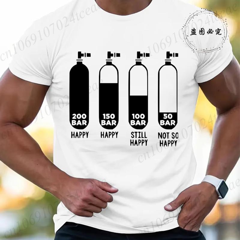 New Trendy Summer Tshirts Fashion Men Women Tshirt Funny Diving Divers 200 Bar Print Tshirts Short Sleeve Tops Diving Tshirts