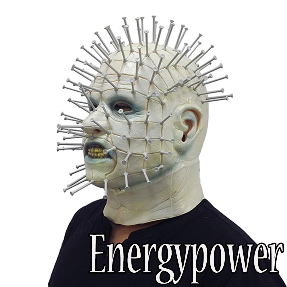 [EnergyPower] Cosplay Mask - Zombie with Nails All Over His Face - Pufferfish Man - Halloween Costume - Full Face Mask - Joke Item - Party/Event Costu