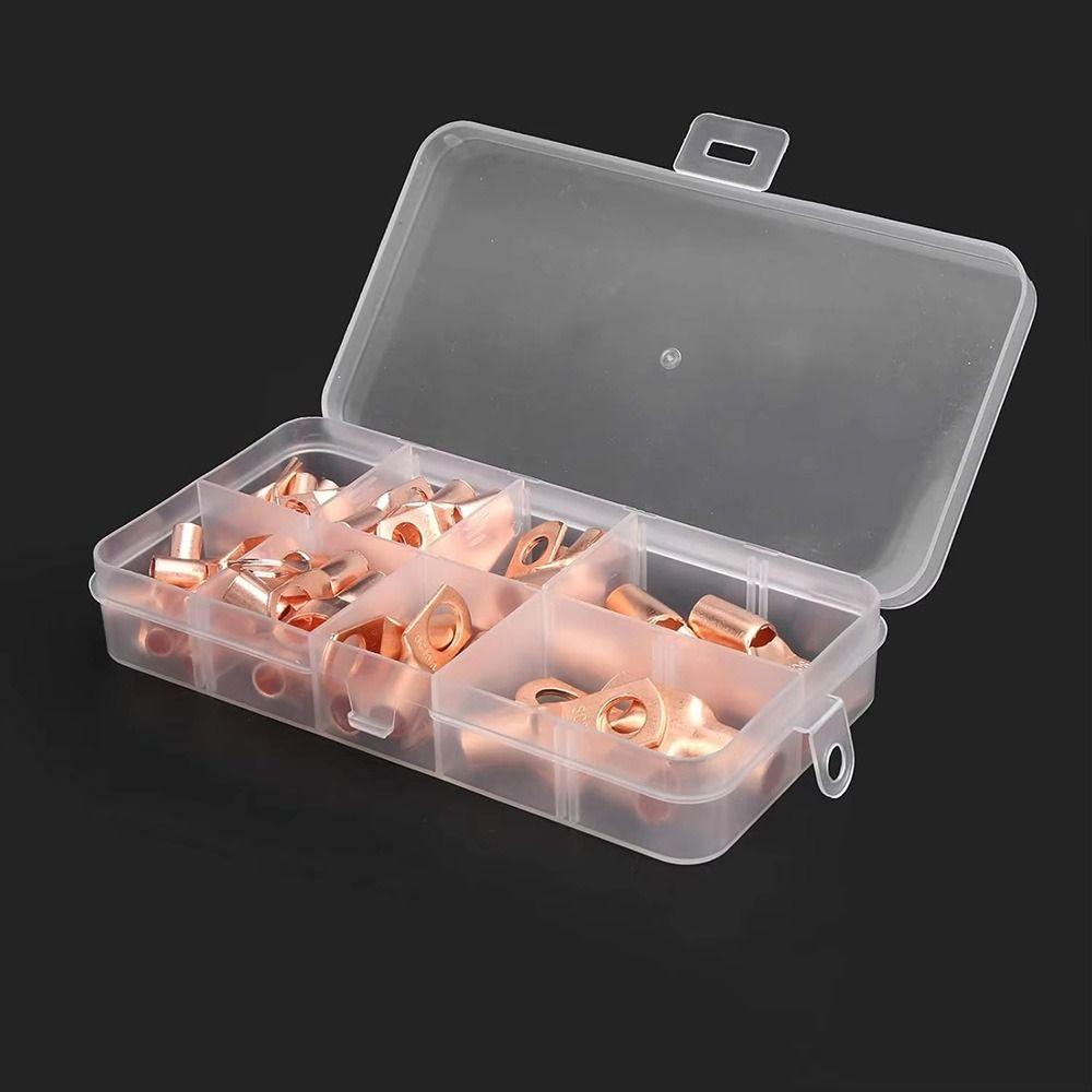 60Pcs Tinned Copper Wire Nose Terminal Crimp SC16-6 SC25-6 SC35-6 Lugs Ring Cable Connector Kit