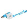 3 in 1 USB Retractable Cable Multiple Charging Cord Adapter for IOS Type C Micro PortBlue